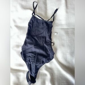 Simple Black One-Piece Swimsuit